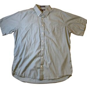 Nordstrom Rack Dress Shirt Short Sleeve Button Up Trim Fit Green Men's 17 1/2